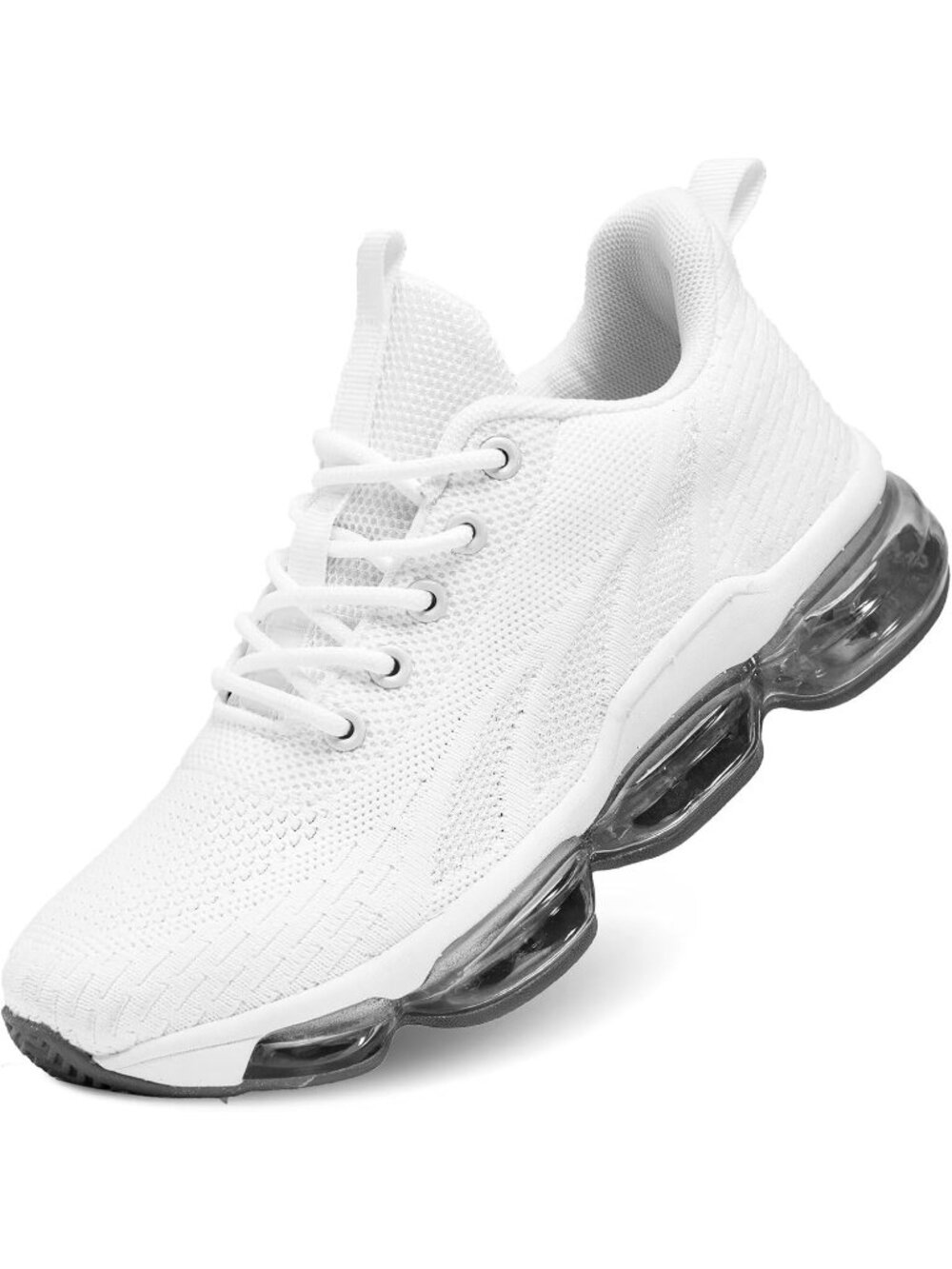 Women's White Casual Running Shoes Air Cushion Breathable Tennis Fashion Sneaker